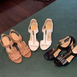 Michael Kors Women's Heels - Black, White, and Tan bundle